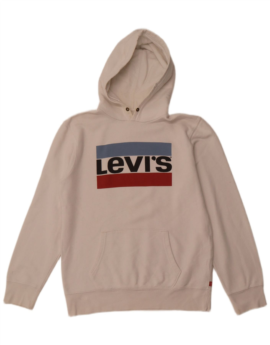 Levi's Herren-Pullover mit grafischem Kapuzenpullover, groß, aus weißer Baumwolle