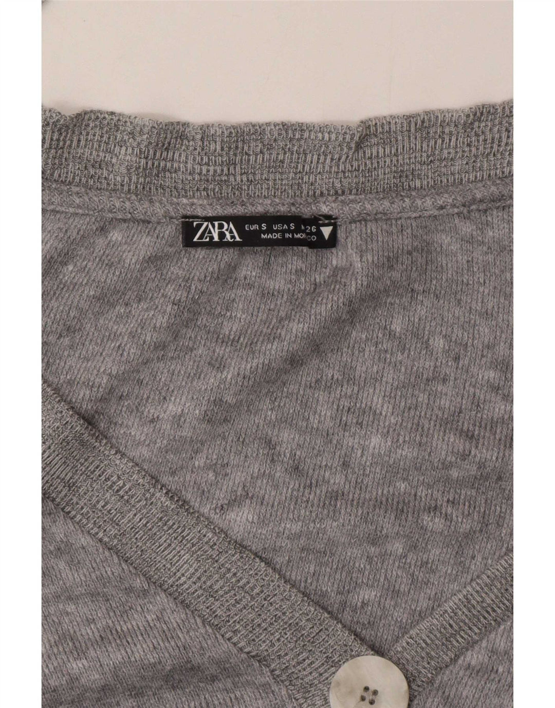 Zara Damen Crop Oversized Cardigan Pullover UK 10 Small Grau