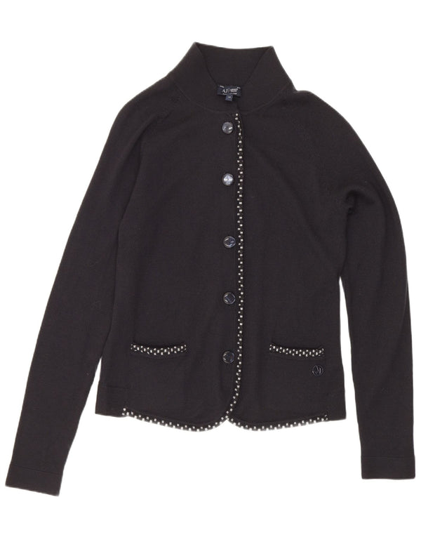 Armani Jeans Damen Crop Cardigan Pullover IT 40 Small Schwarz