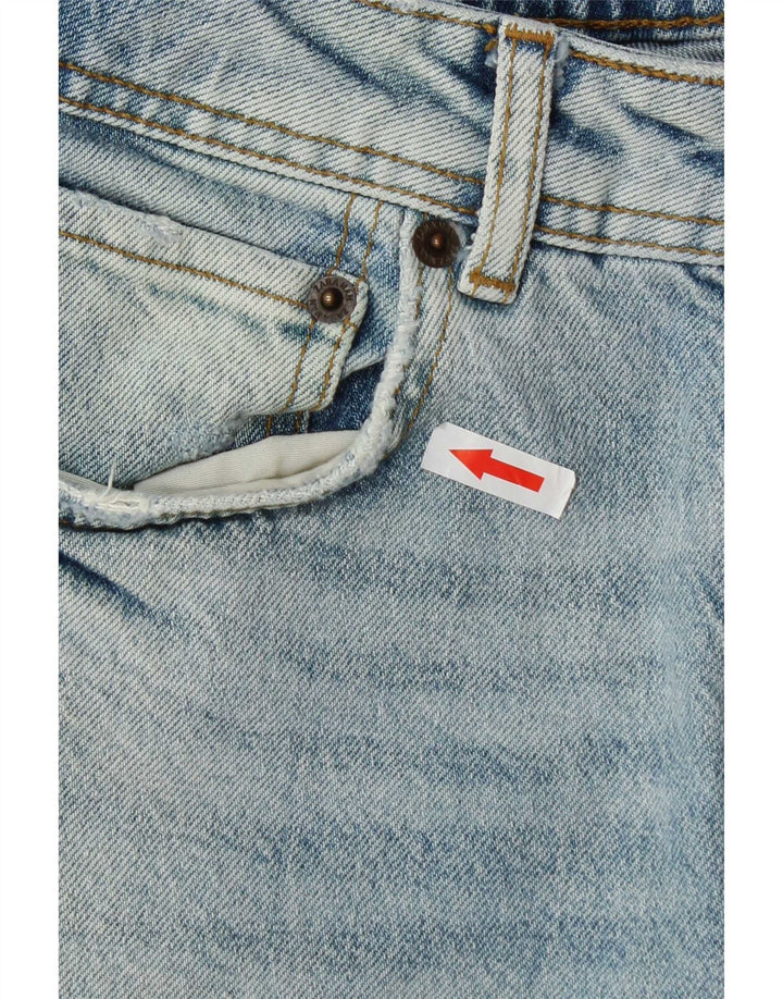 Zara Herren Distressed Straight Jeans EU 40 Medium W31 L29 Blaue Baumwolle