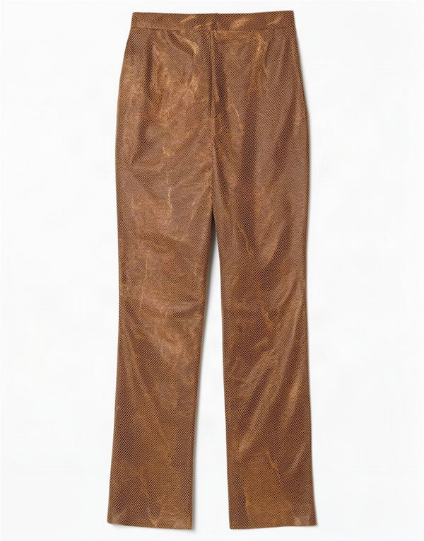 Vintage Damen High Waist Freizeithose IT 42 Medium W26 L31 Braun