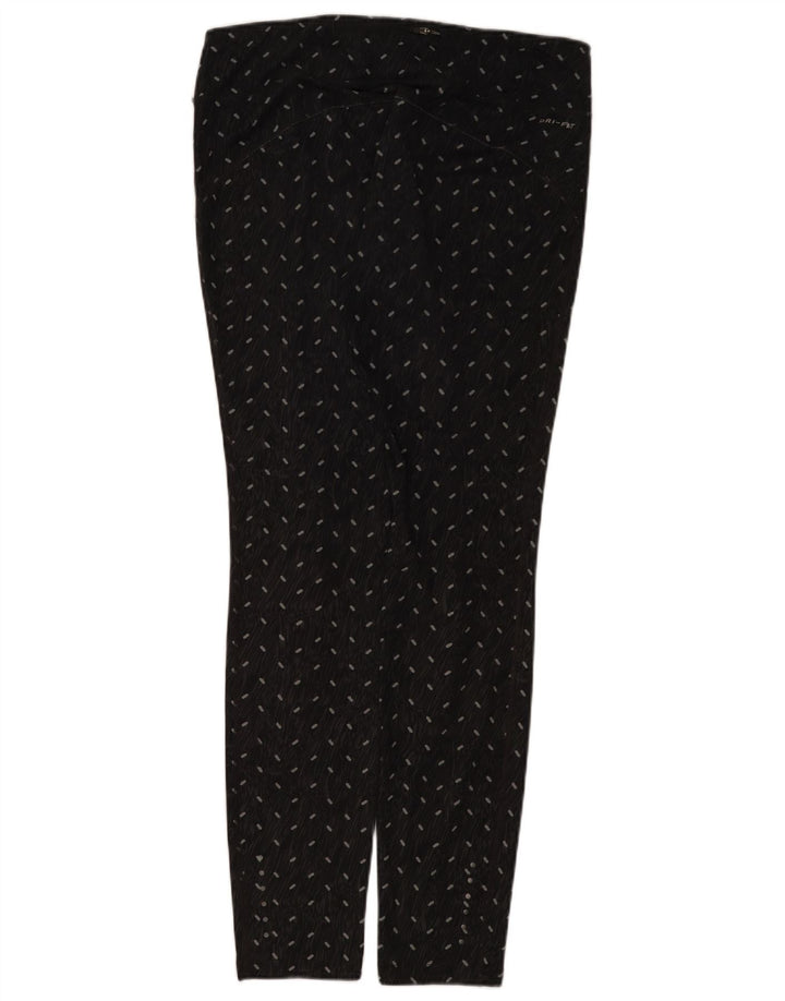 Nike Damen Dri Fit Leggings UK 14 Large Schwarz Gepunktet