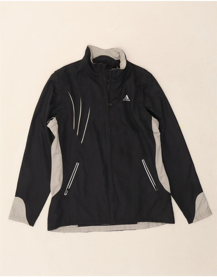 ADIDAS Womens Clima Proof Windbreaker Jacket UK 12 Medium Navy Blue Vintage Adidas and Second-Hand Adidas from Messina Hembry 