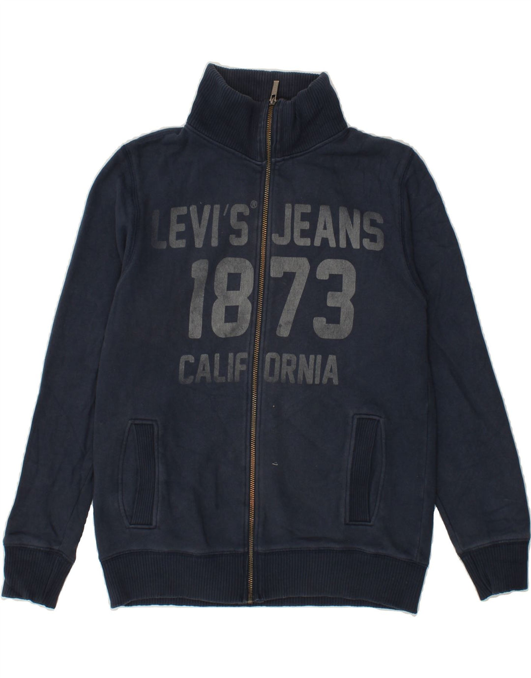 LEVI'S Boys Graphic Tracksuit Top Jacket 13-14 Years Navy Blue Vintage Levi's and Second-Hand Levi's from Messina Hembry 