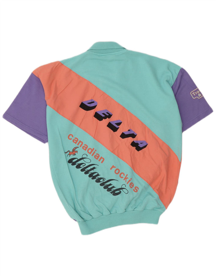 Vintage Herren-Sweatshirt mit Grafik, groß, mehrfarbig, Farbblock