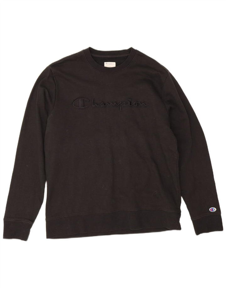Champion Herren-Sweatshirt mit Grafik, groß, aus schwarzer Baumwolle