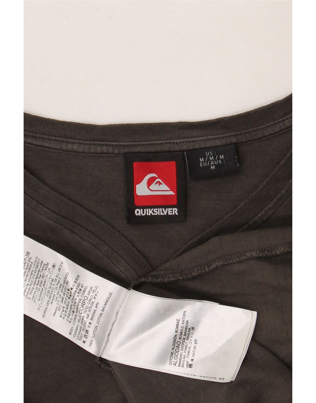 QUIKSILVER Herren-T-Shirt-Oberteil aus mittelbrauner Baumwolle