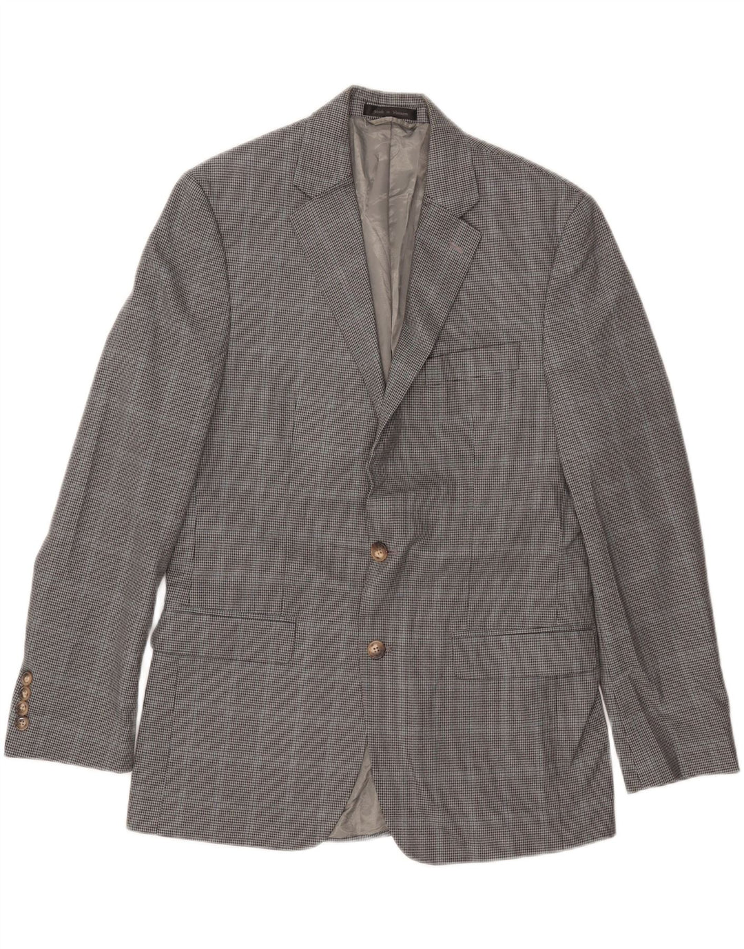 CHAPS Herren-Blazer mit 2 Knöpfen, UK 38, mittelgraues Hahnentritt-Polyester