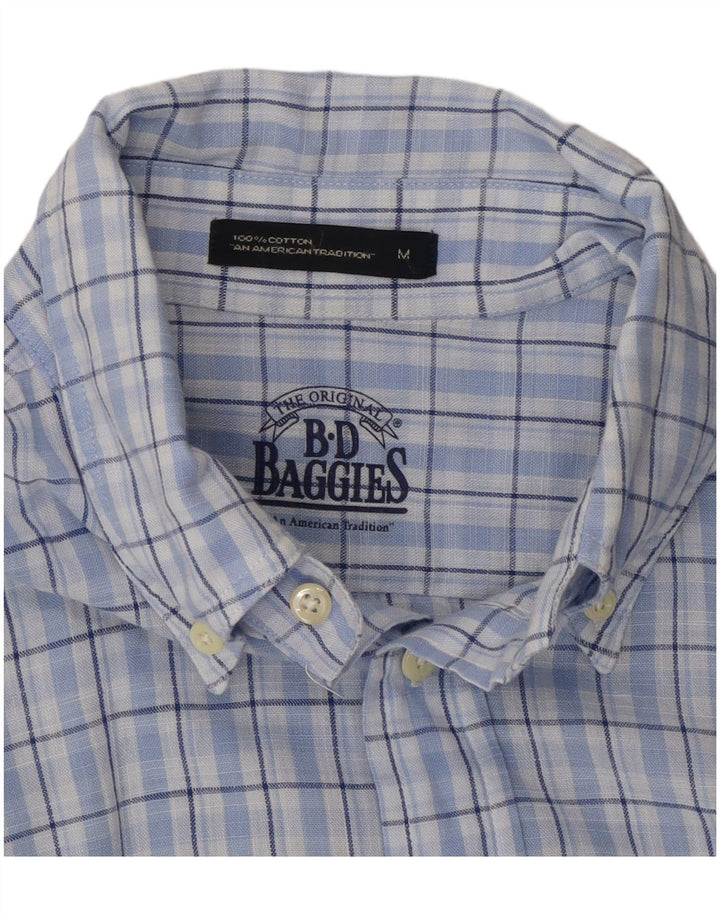 B.D. Baggies Herrenhemd aus mittelblau karierter Baumwolle