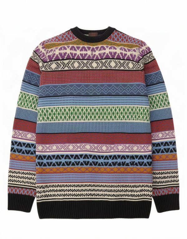 Catalina Mens V-Neck Jumper Sweater Small Multicoloured Geometric