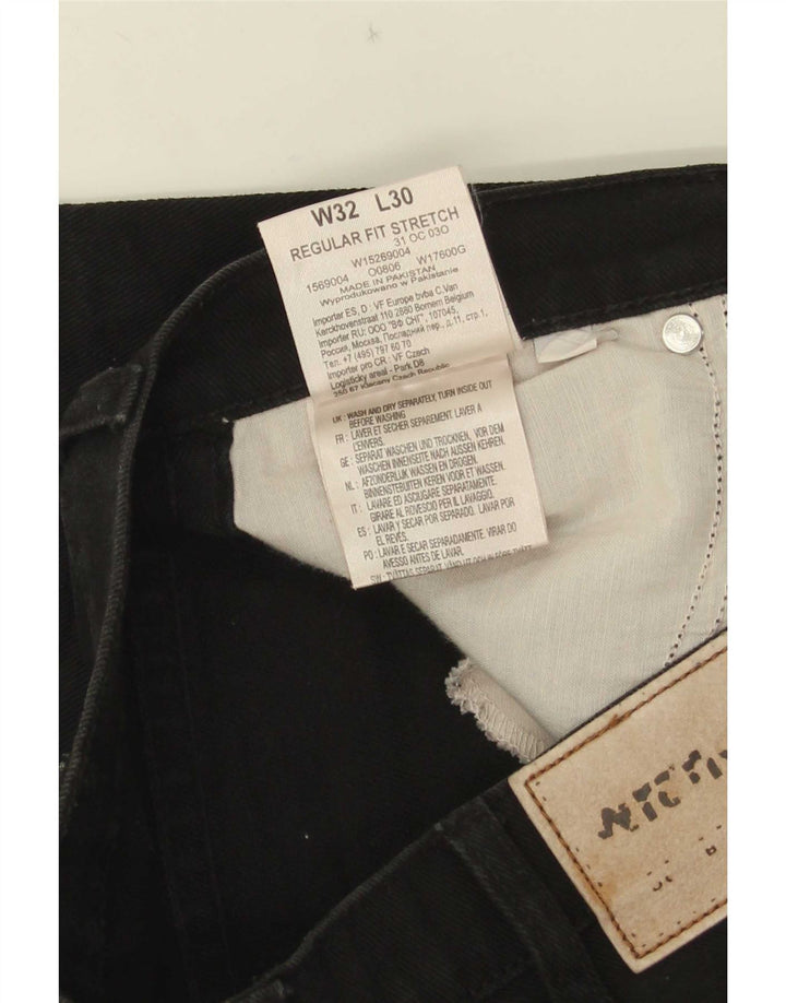 Wrangler Herren-Jeans mit normaler Passform, gerade Passform, W32, L30, schwarze Baumwolle