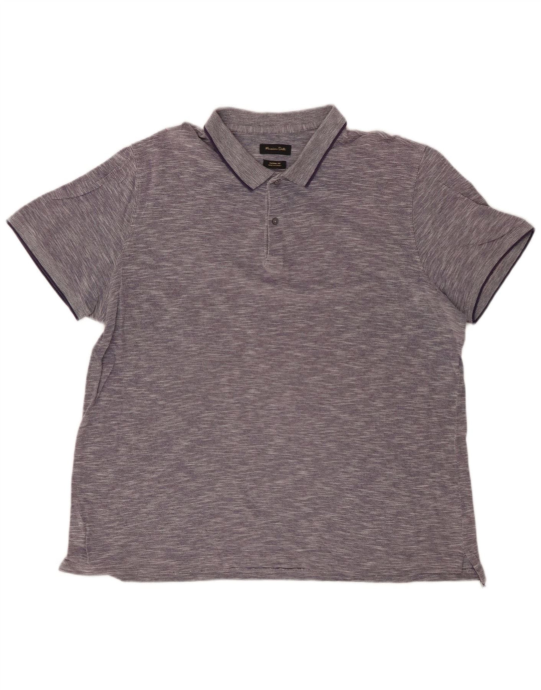 MASSIMO DUTTI Herren Casual Fit Poloshirt 2XL Marineblau meliert