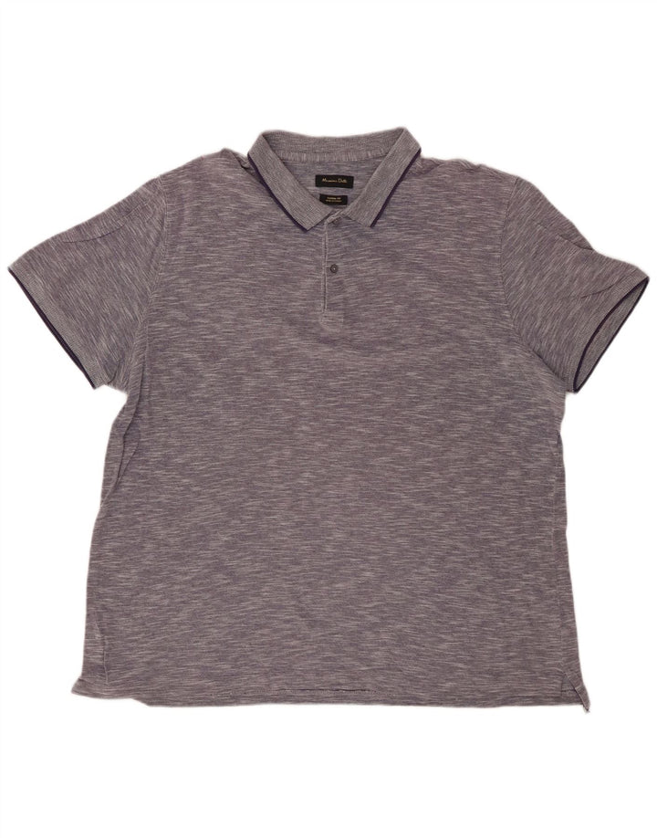 MASSIMO DUTTI Herren Casual Fit Poloshirt 2XL Marineblau meliert