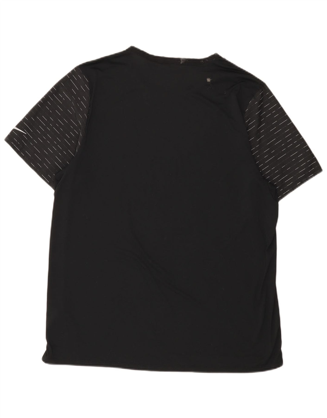 Nike Herren Dri Fit T-Shirt Top XL, schwarzes Nadelstreifen-Polyester