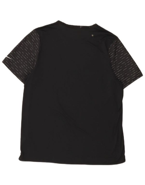 Nike Herren Dri Fit T-Shirt Top XL, schwarzes Nadelstreifen-Polyester