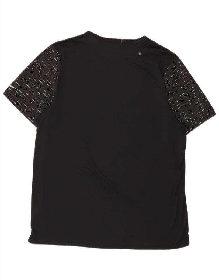 Nike Herren Dri Fit T-Shirt Top XL, schwarzes Nadelstreifen-Polyester