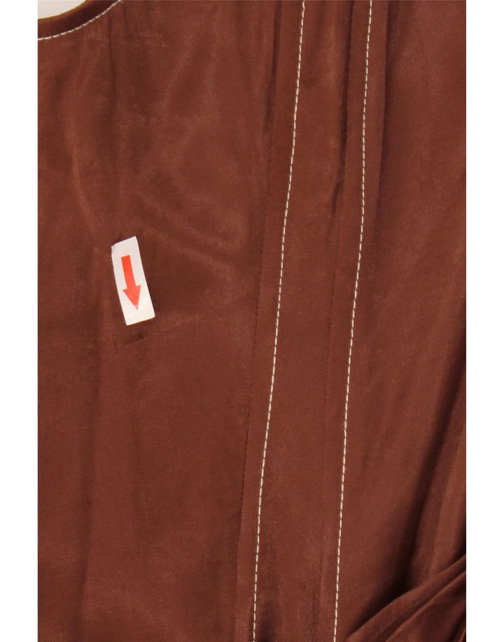 Zara Damen Trägerloses Kleid UK 12 Mittelbraune Viskose