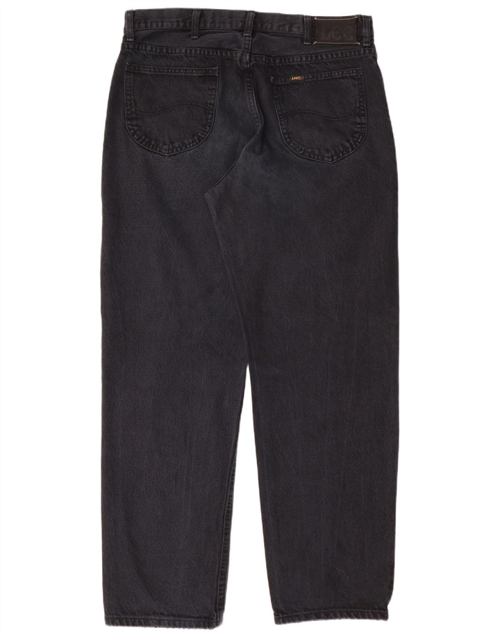 LEE Herren Kansas Straight Jeans W38 L32 Schwarze Baumwolle