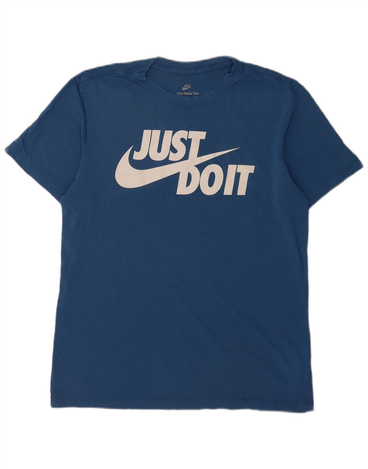 Nike Herren-T-Shirt mit Grafik, mittelblaue Baumwolle