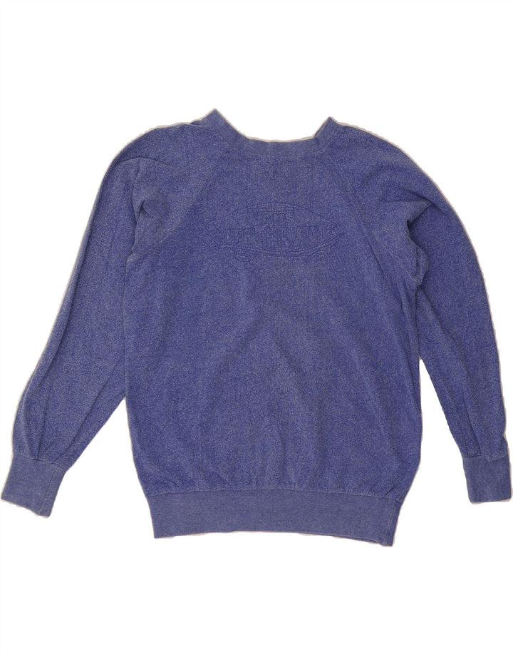 VANS Womens Oversized Graphic Sweatshirt Jumper UK 10 Small Blue Flecked Vintage Vans and Second-Hand Vans from Messina Hembry 