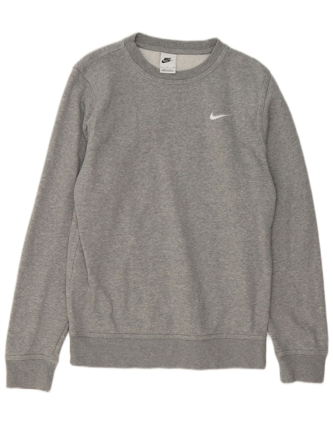 Nike Herren-Sweatshirt-Pullover, klein, grau gefleckte Baumwolle