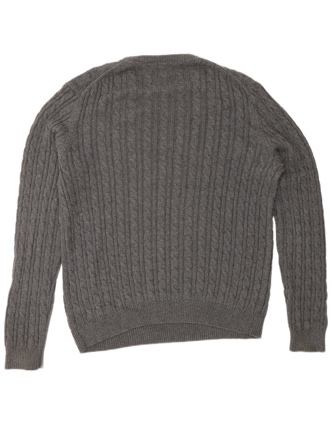 Farah Herren Vintage-Pullover mit Rundhalsausschnitt, groß, aus grauer Baumwolle