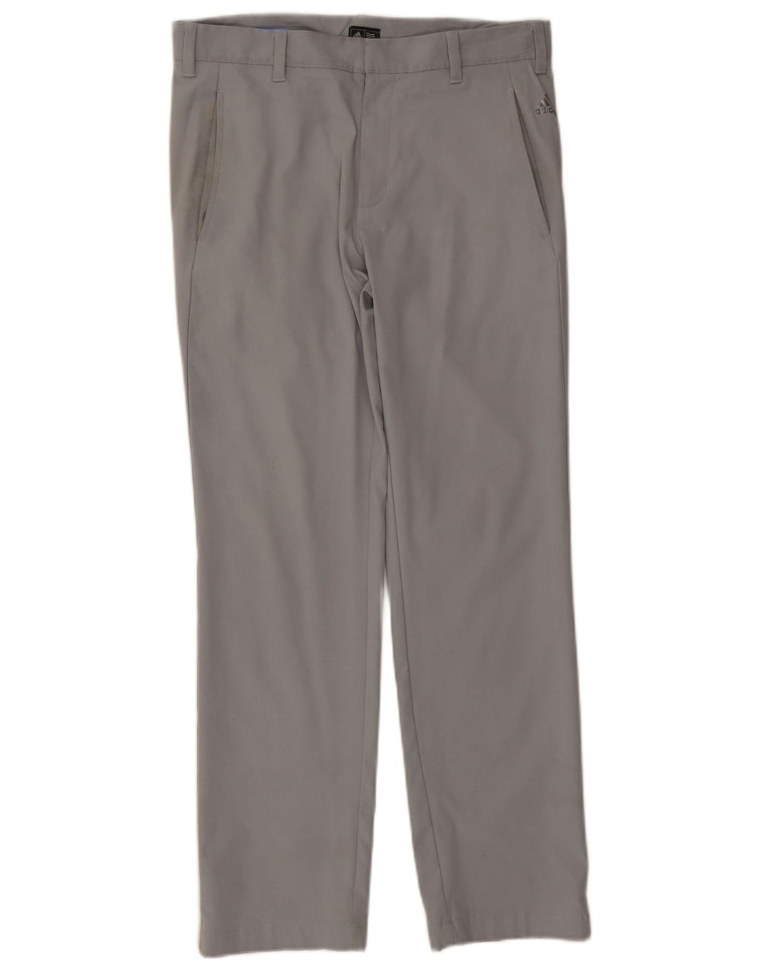 ADIDAS Mens Straight Chino Trousers W30 L30 Grey Polyester