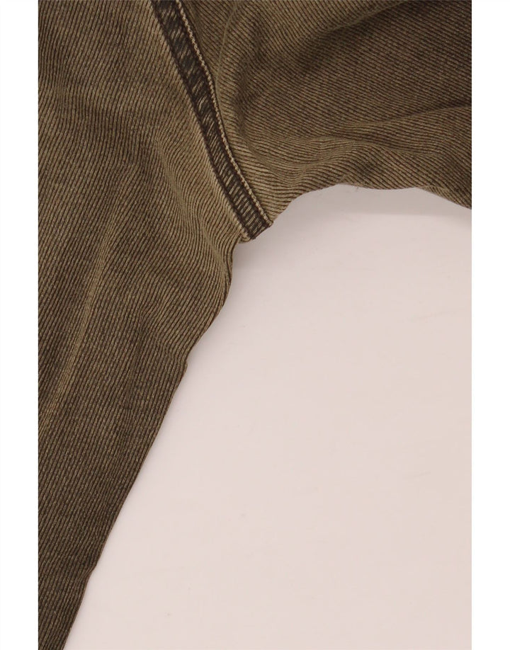 ICEBERG Herren Straight Jeans W38 L27 Khaki Baumwolle