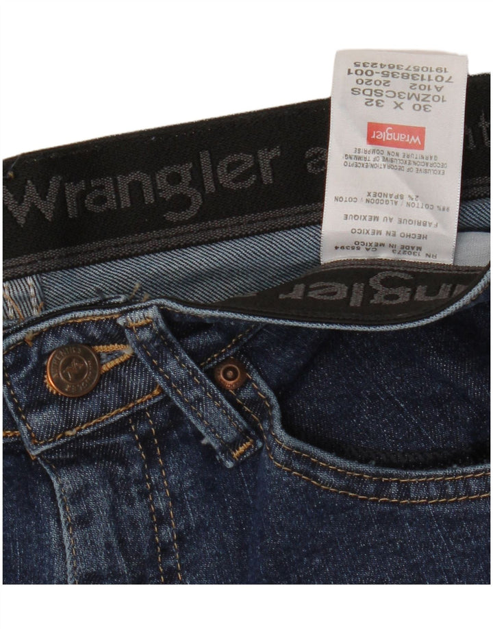 WRANGLER Herren Straight Jeans W30 L32 Blaue Baumwolle