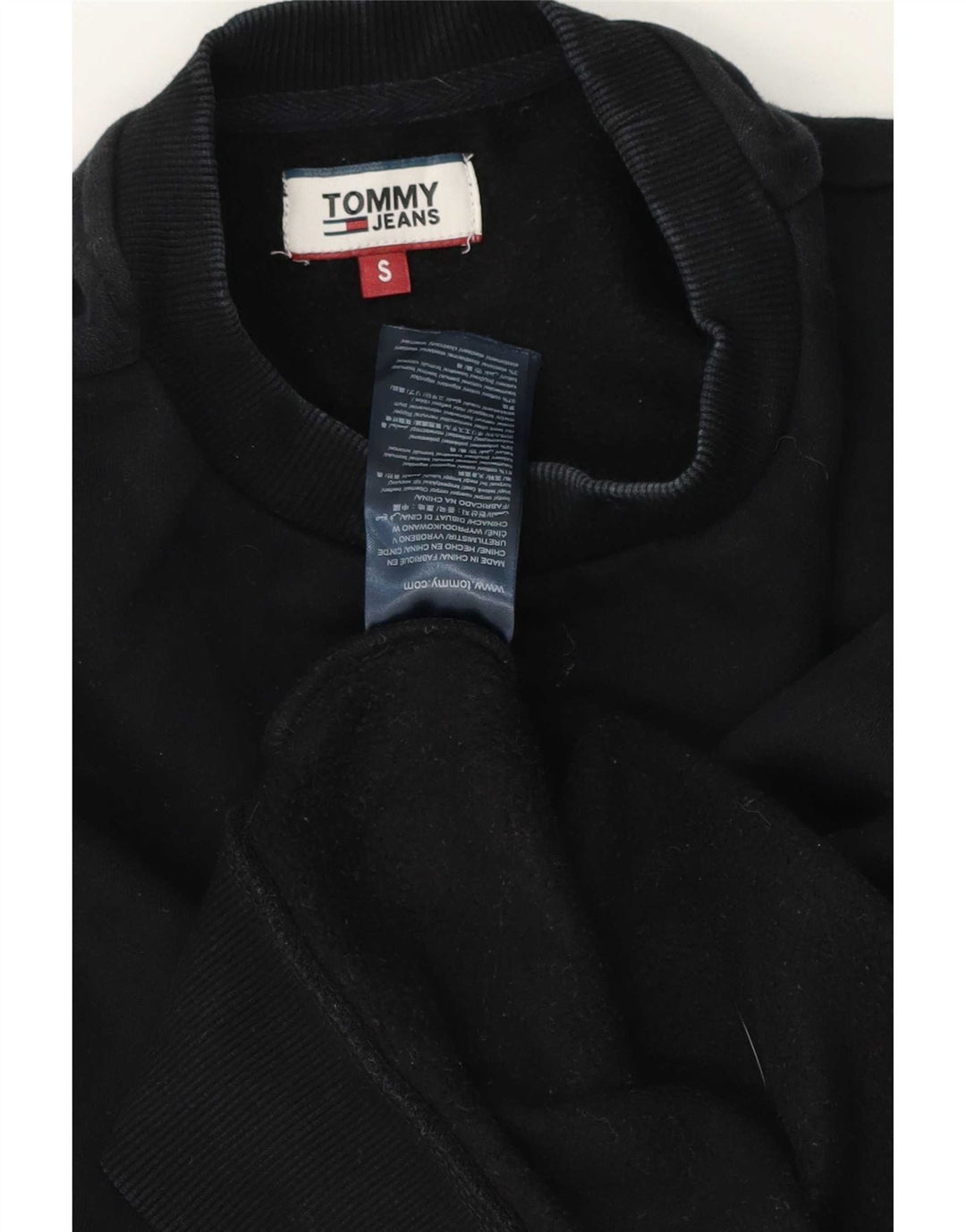 Tommy Hilfiger übergroßer Damen-Sweatshirt-Pullover, Gr. 10, Größe S, Schwarz, Baumwolle