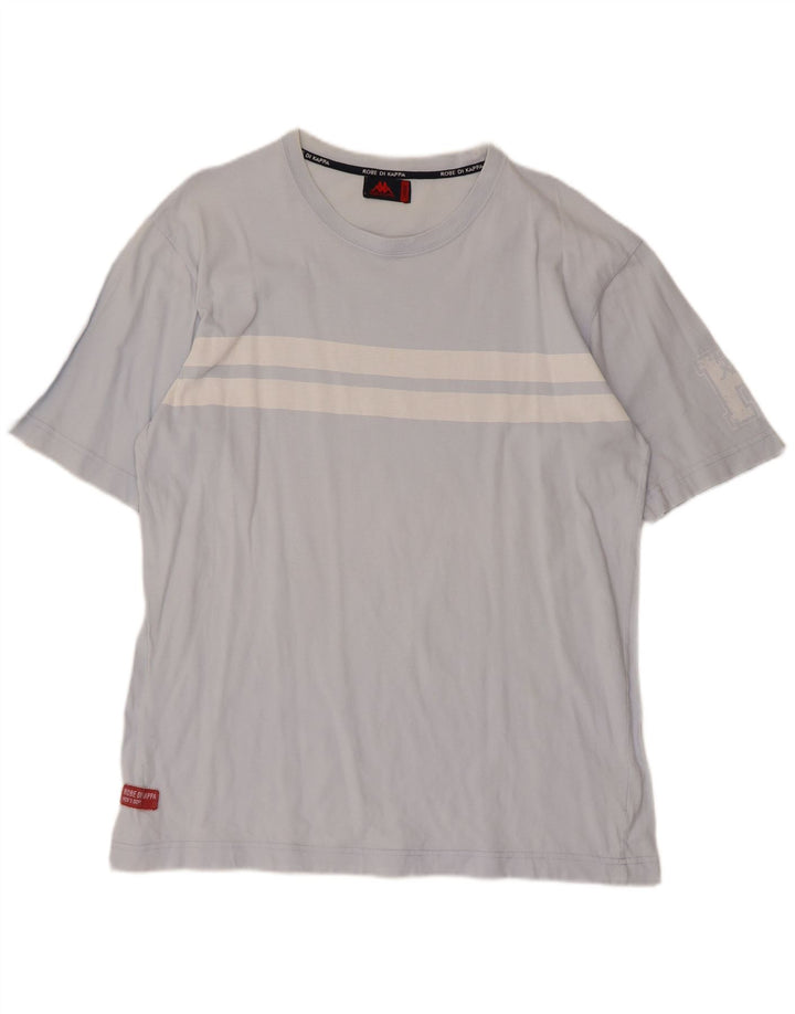 Kappa Herren-T-Shirt-Oberteil, groß, blau gestreift, Baumwolle