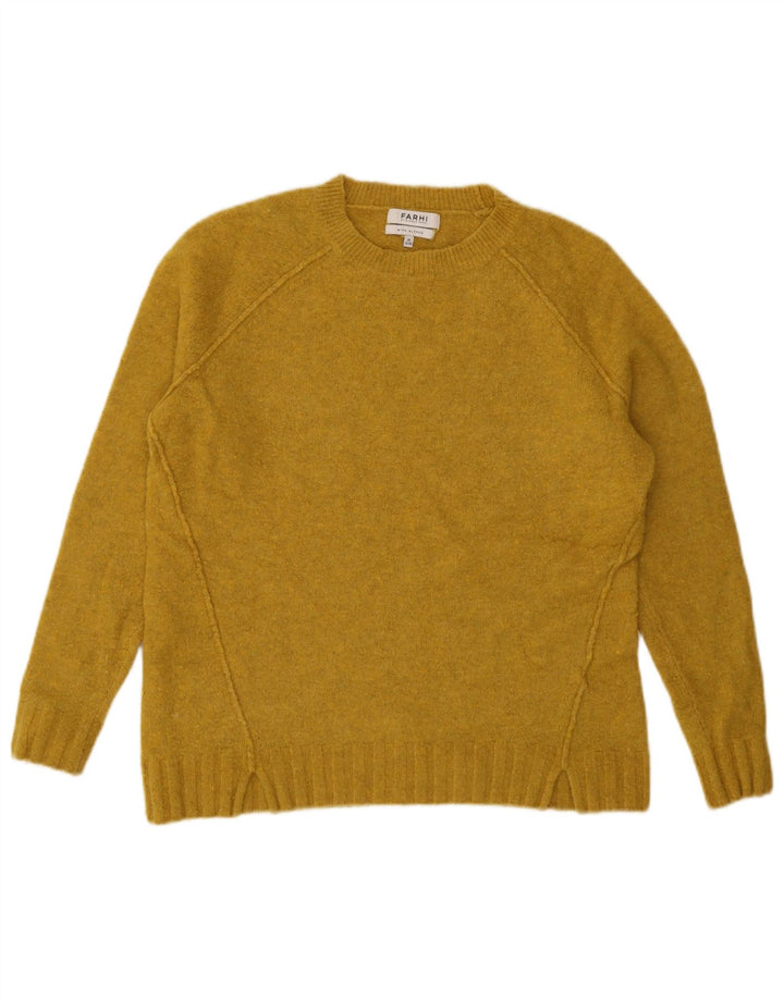 Farhi Damen-Pullover mit Rundhalsausschnitt, UK 12, mittelgelbes Nylon
