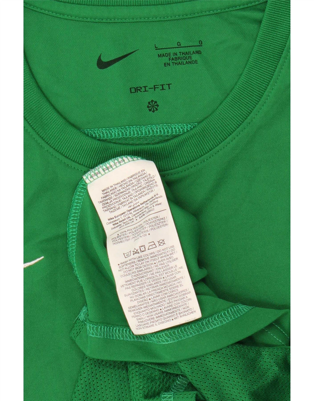 Nike Damen Dri Fit T-Shirt Top UK 14 Large Grün Polyester