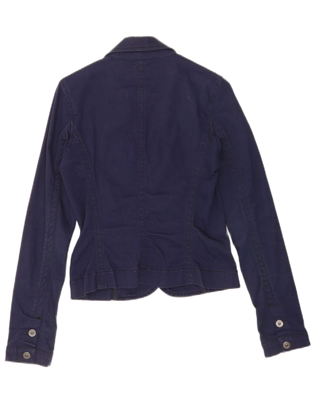 Guess Damen-Blazerjacke mit 3 Knöpfen, Gr. 10, Größe S, Marineblau, Baumwolle