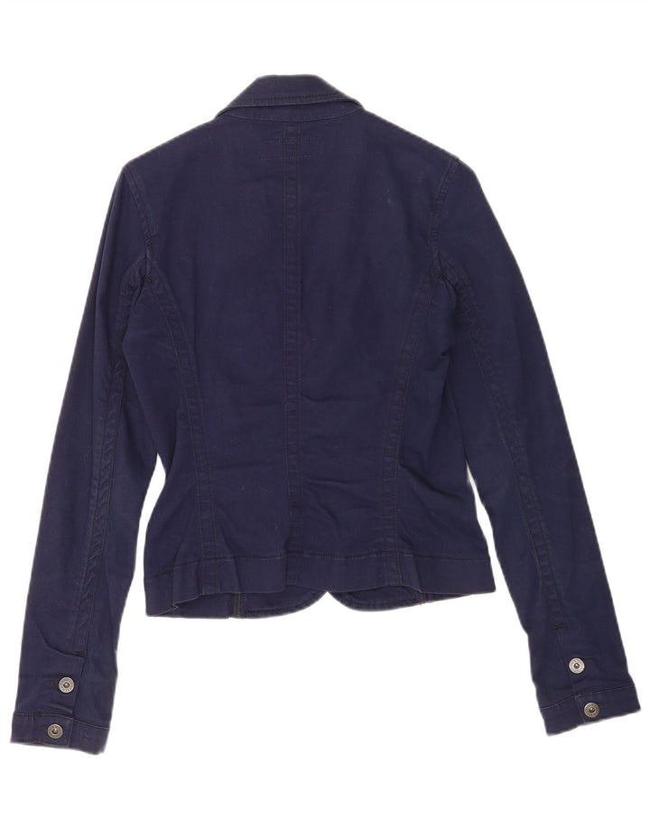 Guess Damen-Blazerjacke mit 3 Knöpfen, Gr. 10, Größe S, Marineblau, Baumwolle