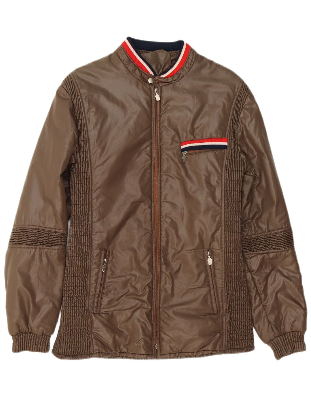Vintage Herren Wattierte Jacke UK 38 Mittelbraun