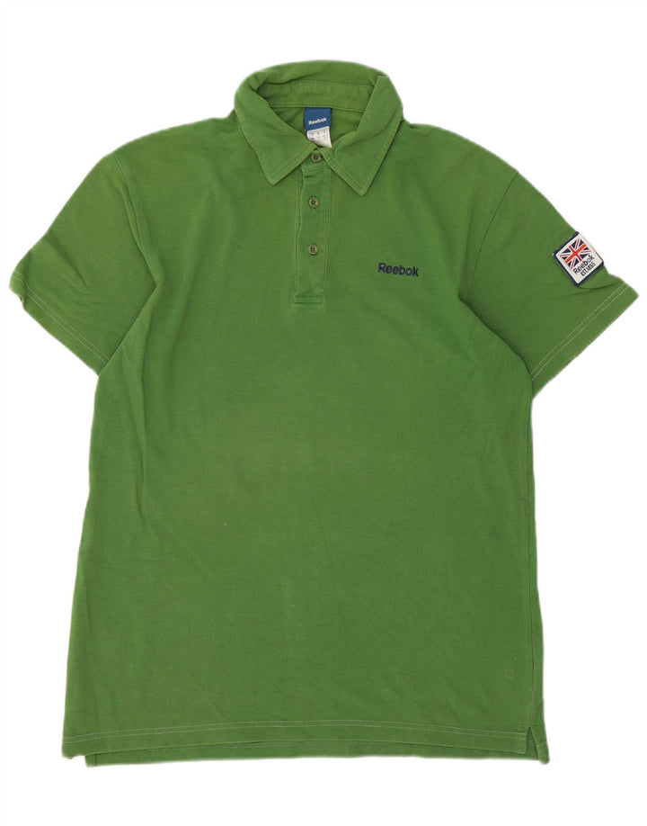 Reebok Herren-Poloshirt aus mittelgrüner Baumwolle