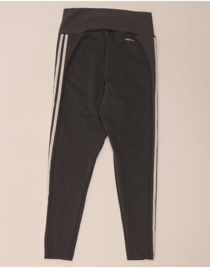 Adidas Damen Aeroready Crop Leggings UK 12/14 Mittelgraues Polyester