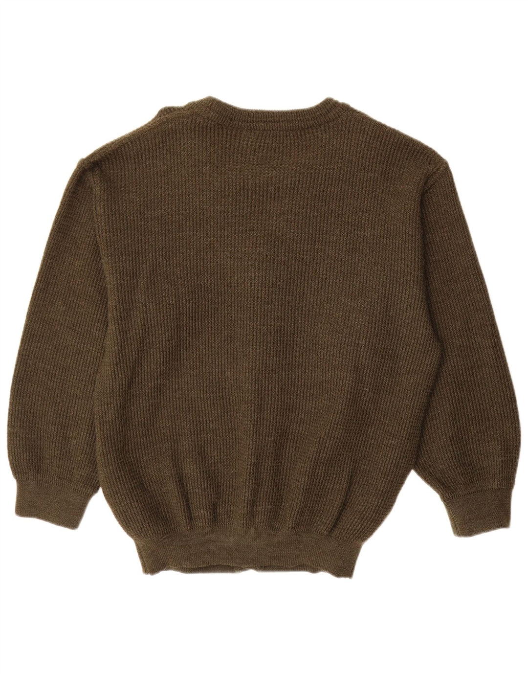 Vintage Herren Cardigan Pullover IT 50 Medium Khaki Schurwolle