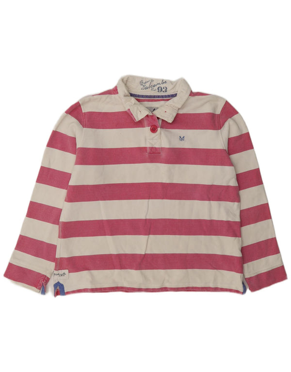Crew Clothing Damen-Sweatshirt mit Knopfkragen, Gr. 40, Größe L, rosa gestreift
