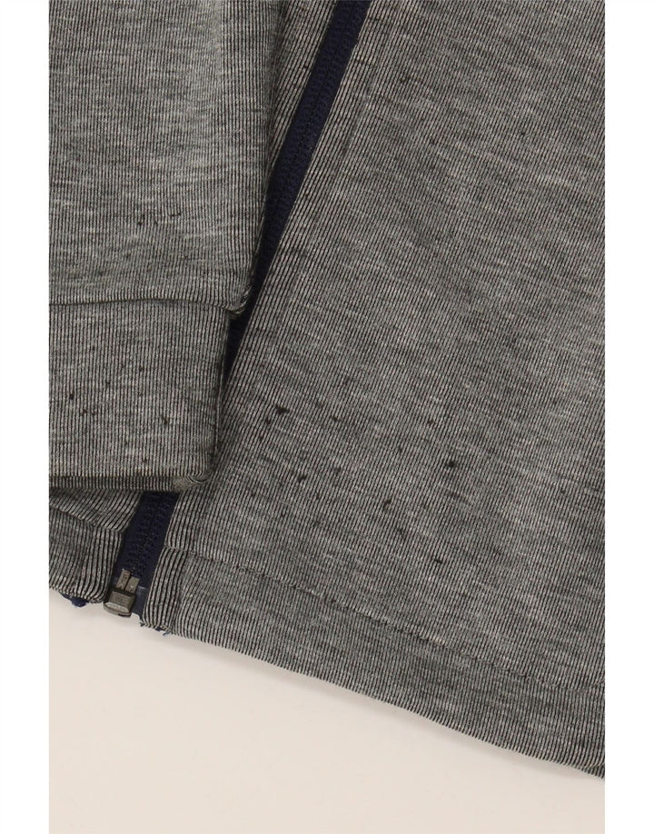 PUMA Jungen-Kapuzenpullover mit grafischem Reißverschluss, 9–10 Jahre, graues Farbblock-Polyester