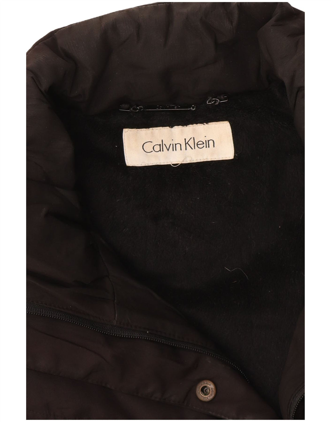 CALVIN KLEIN Damen Wattierte Weste UK 12 Medium Schwarz