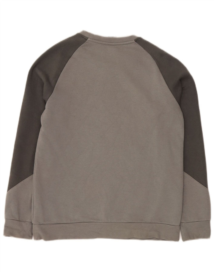 ADIDAS Grafik-Sweatshirt für Jungen, 13–14 Jahre, graue Farbblock-Baumwolle