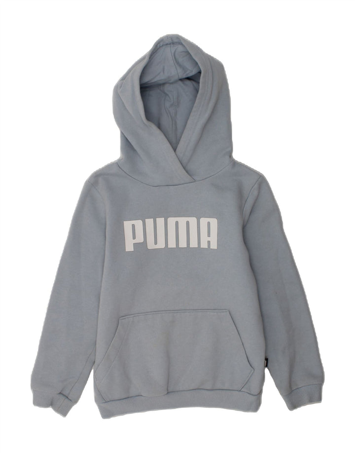 PUMA Girls Graphic Hoodie Jumper 7-8 Years Blue | Vintage Puma | Thrift | Second-Hand Puma | Used Clothing | Messina Hembry 