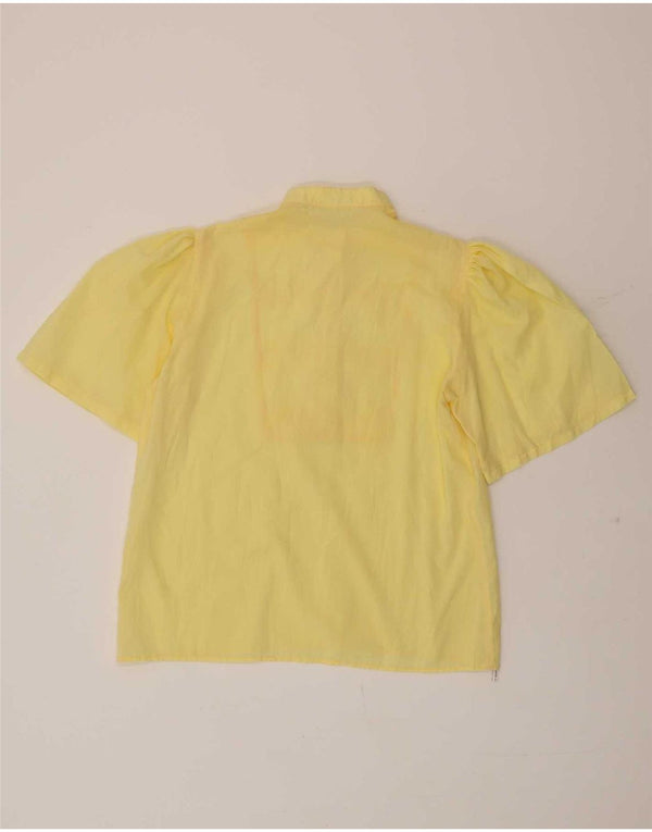 Vintage Damen Bluse Top IT 44 Mittelgelbes Polyester