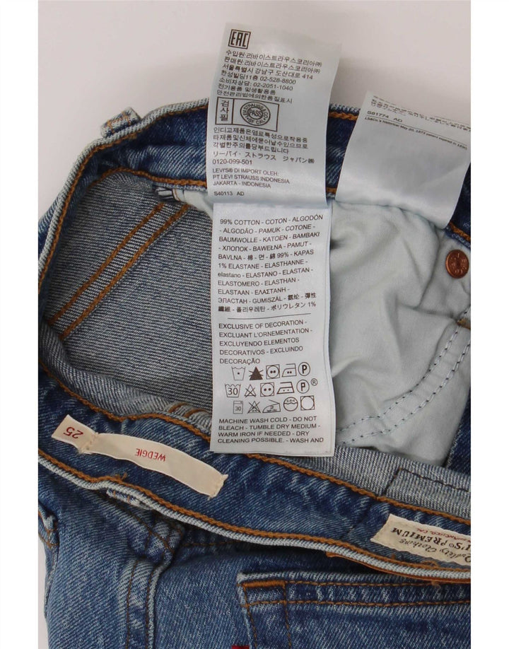 Levi's Damen Wedgie Straight Jeans W25 L27 Blaue Baumwolle