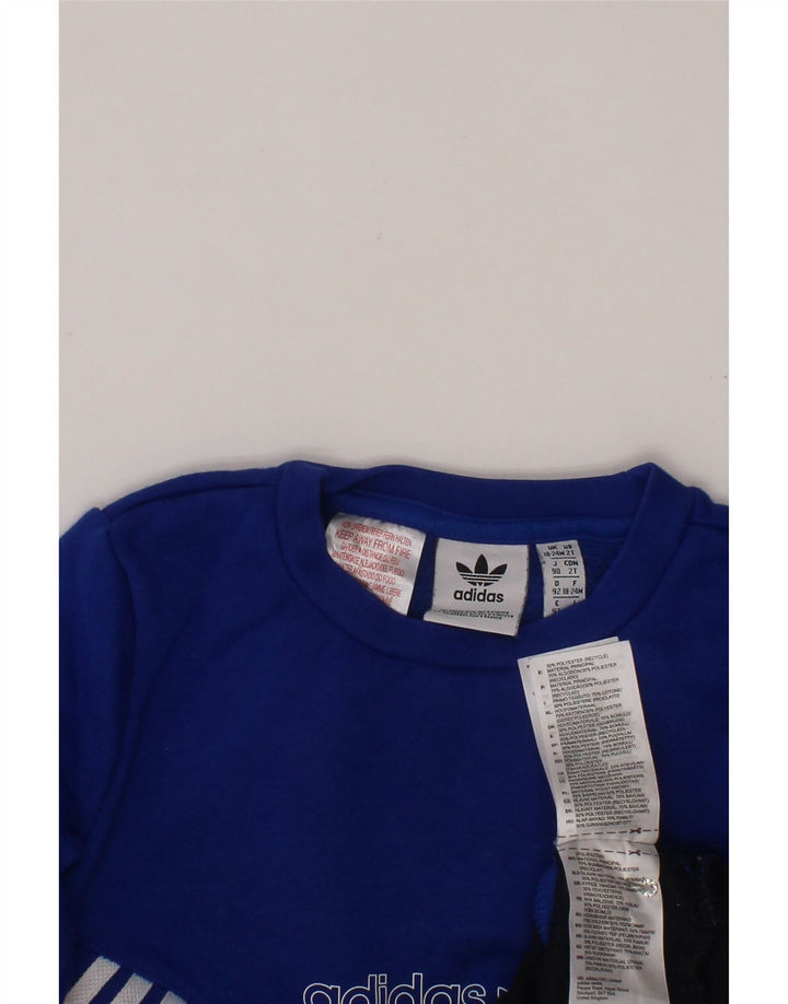 ADIDAS Baby-Jungen-Sweatshirt mit Grafik, 18–24 Monate, blauer Farbblock