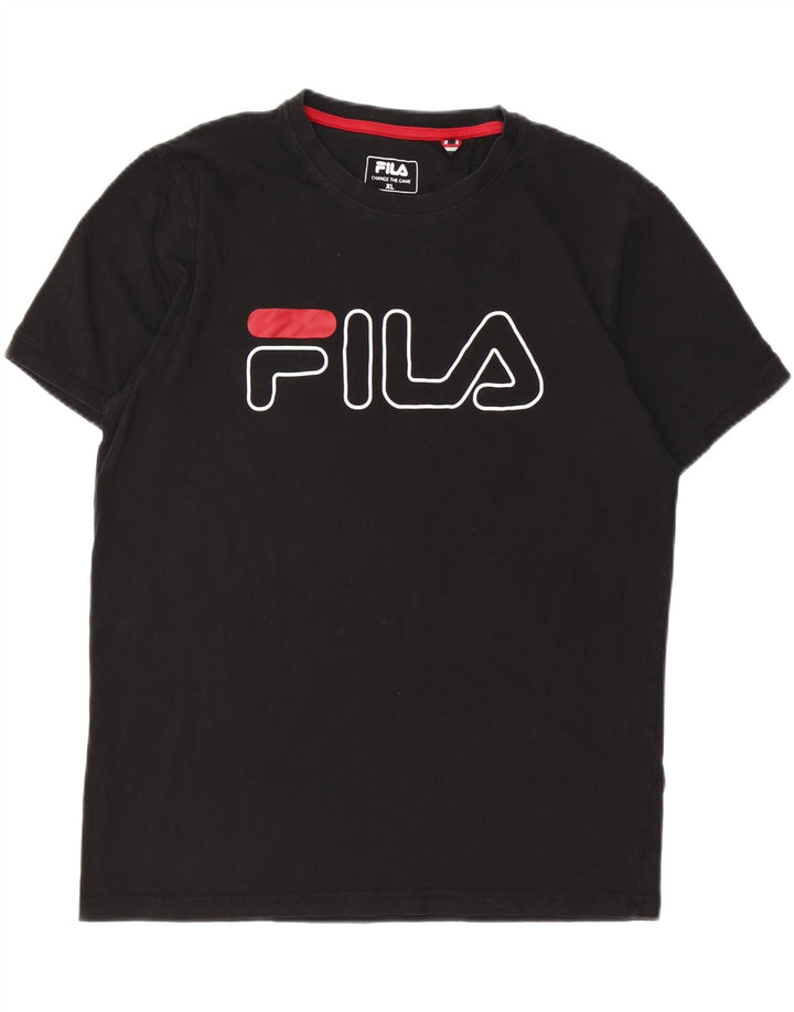 FILA Herren Grafik T-Shirt Top XL Schwarz