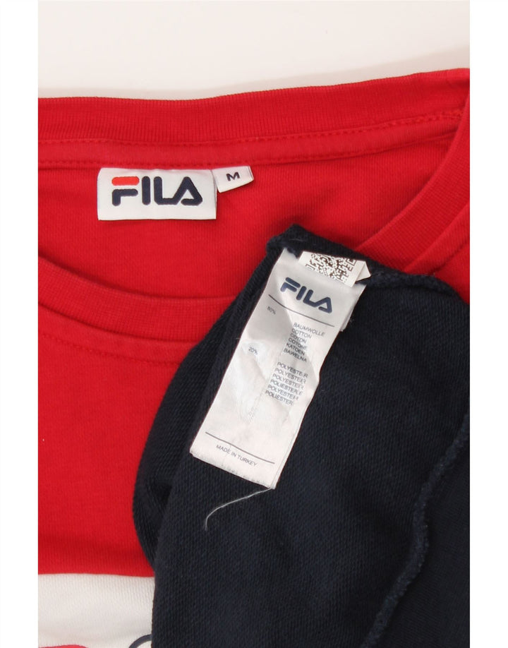 Fila Damen-Sweatshirt-Pullover UK 14 Medium Mehrfarbiger Farbblock