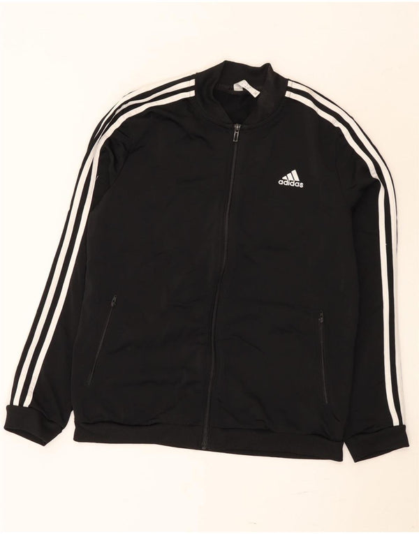 Adidas Damen Trainingsanzug Top Jacke UK 16/18 Large Schwarz Polyester